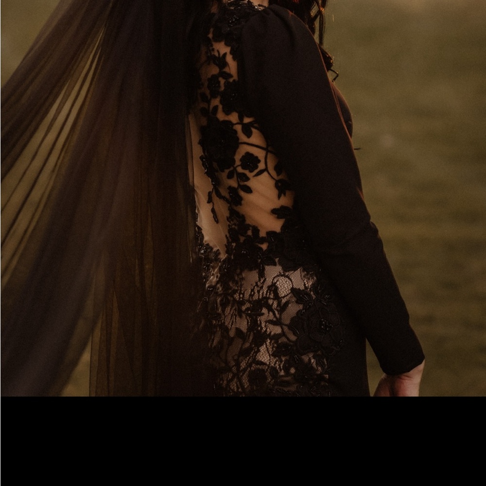 Tarik Ediz Black Wedding Dress